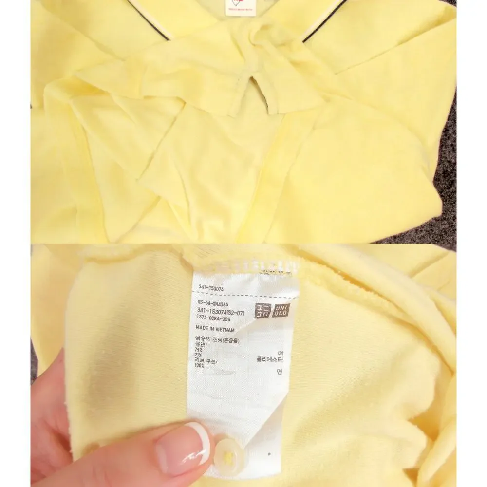 UNIQLO x Michael Bastian Pastel Yellow French Terry Polo Shirt Mens XL